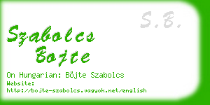 szabolcs bojte business card